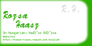 rozsa haasz business card